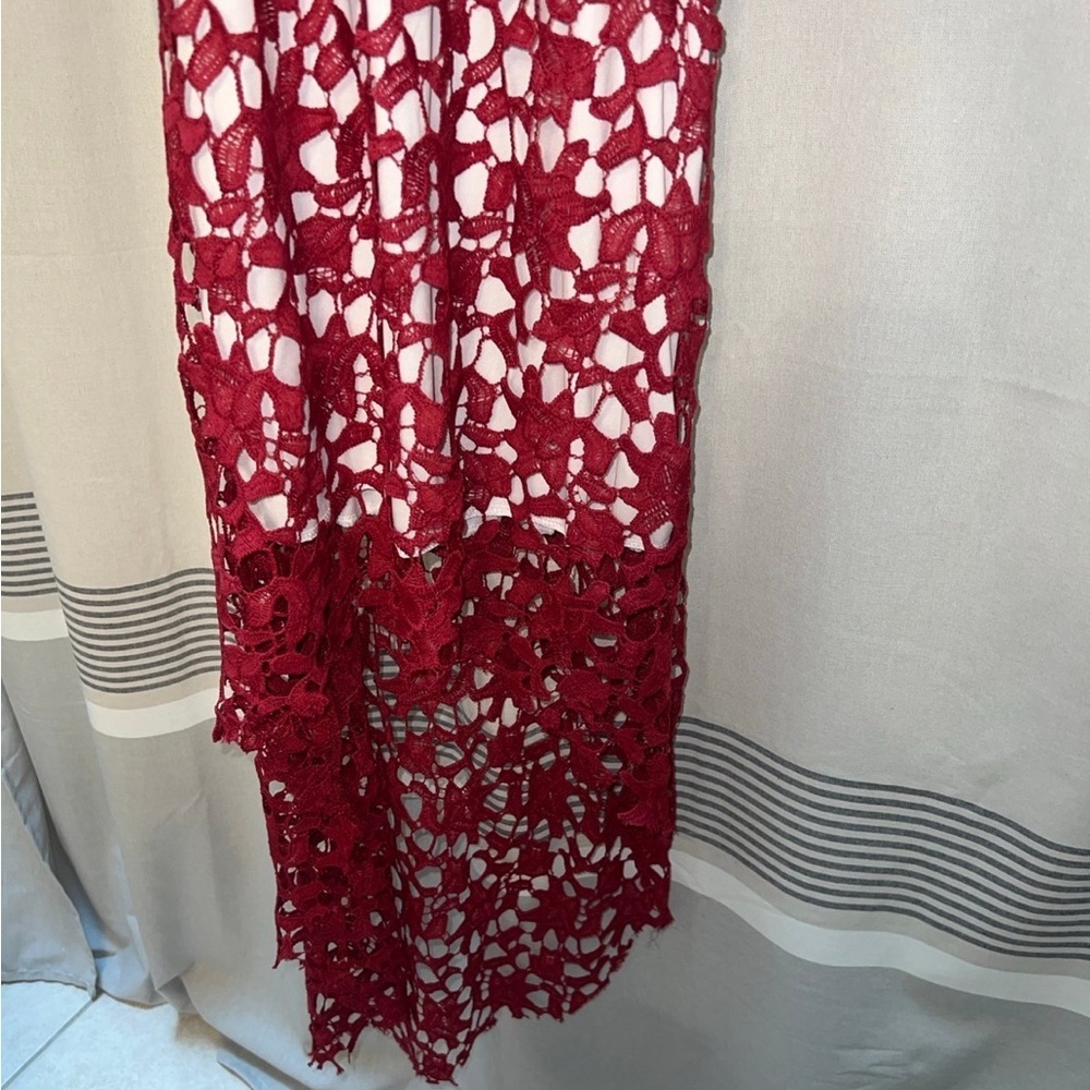 Red eyelet high low dress size medium - Picture 3 of 7
